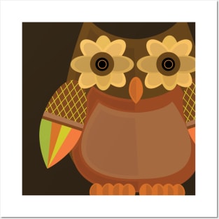 Harvest Owl - Brown Posters and Art